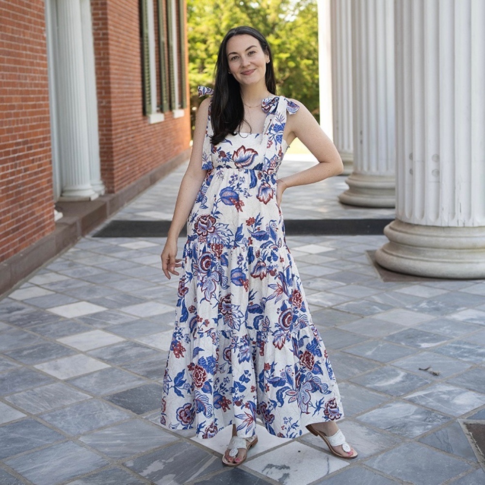 Tuckernuck Cream Heirloom Floral Cameron Dress, size large, sold out, like new